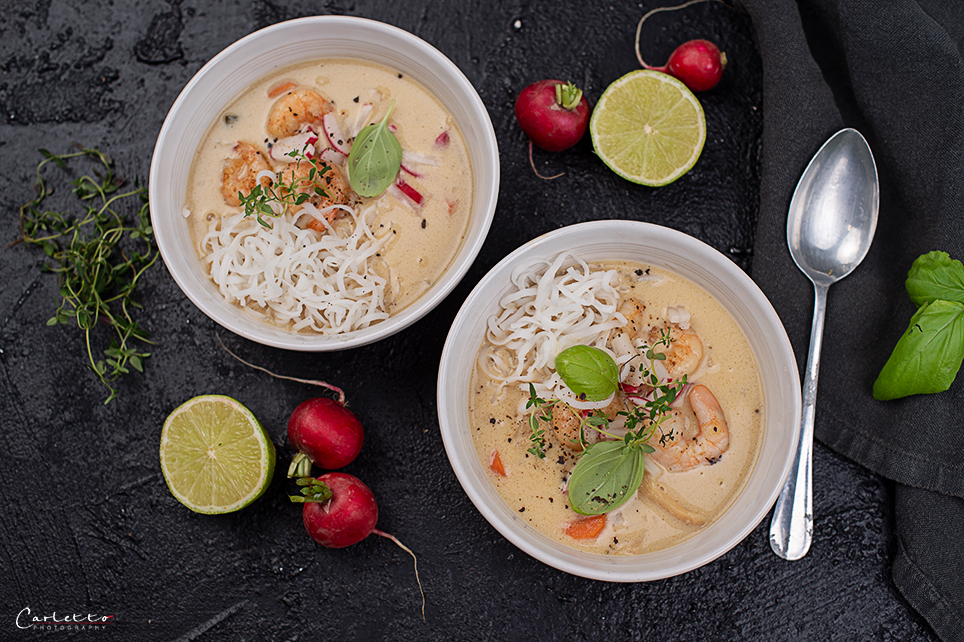 Asia Suppe „Thai Style“ mit Garnelen und Radieschen - KOTOSPORT AUSTRIA