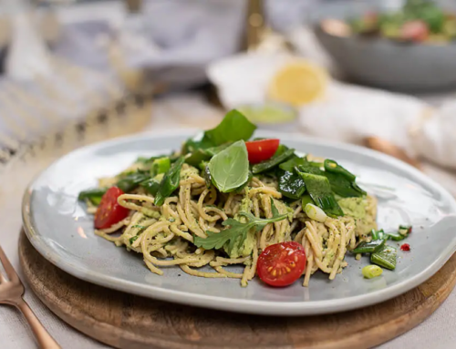 Spaghetti mit Avocado Pesto Low Carb & Vegan